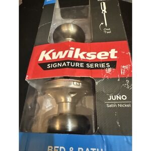 Kwikset Juno Satin Nickel Round  Door Knob‎  Bed and Bath Privacy 97300-829